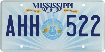 MS license plate AHH522