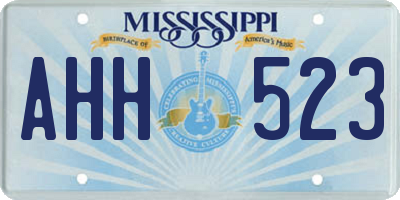 MS license plate AHH523
