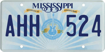 MS license plate AHH524