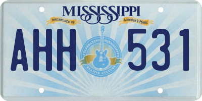 MS license plate AHH531