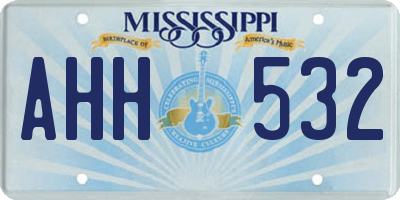 MS license plate AHH532