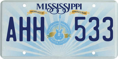 MS license plate AHH533