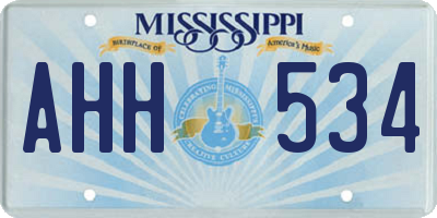 MS license plate AHH534