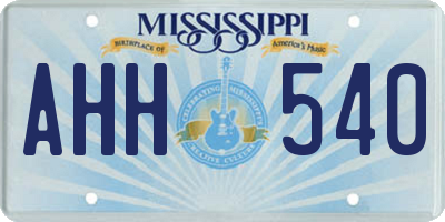 MS license plate AHH540