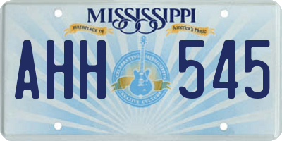 MS license plate AHH545