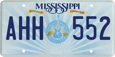 MS license plate AHH552