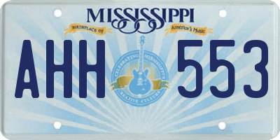 MS license plate AHH553