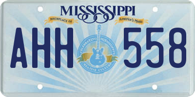 MS license plate AHH558