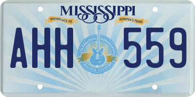 MS license plate AHH559