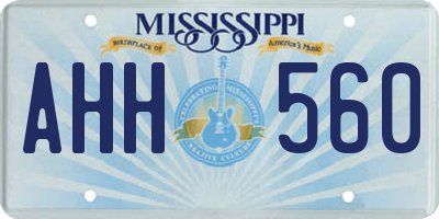 MS license plate AHH560