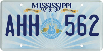 MS license plate AHH562