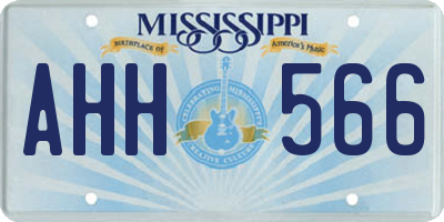 MS license plate AHH566