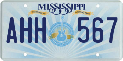 MS license plate AHH567