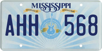 MS license plate AHH568
