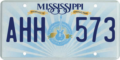 MS license plate AHH573