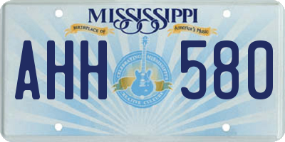 MS license plate AHH580