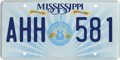MS license plate AHH581