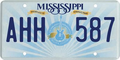 MS license plate AHH587