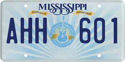 MS license plate AHH601