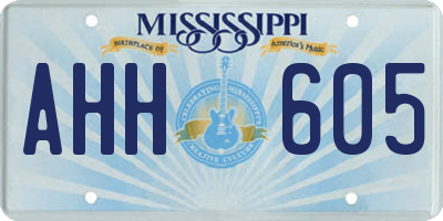 MS license plate AHH605