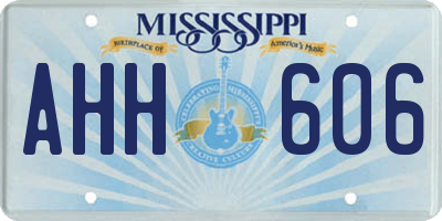 MS license plate AHH606