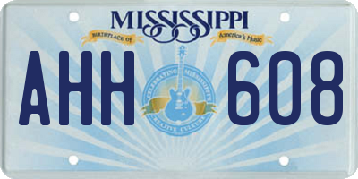 MS license plate AHH608