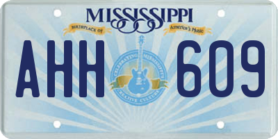 MS license plate AHH609