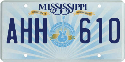 MS license plate AHH610
