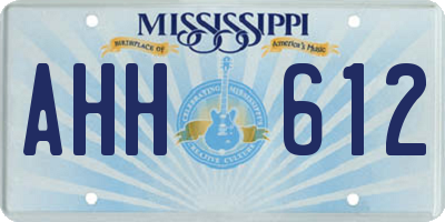 MS license plate AHH612