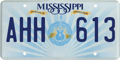 MS license plate AHH613