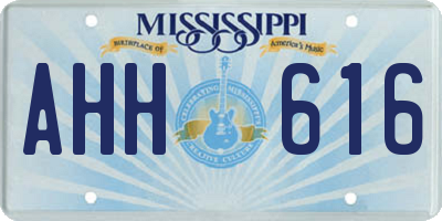 MS license plate AHH616