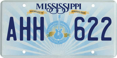 MS license plate AHH622