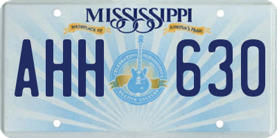 MS license plate AHH630