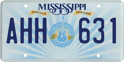 MS license plate AHH631