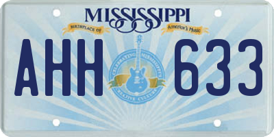 MS license plate AHH633