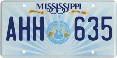 MS license plate AHH635