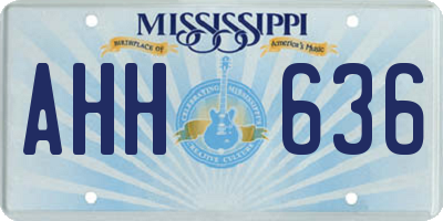 MS license plate AHH636