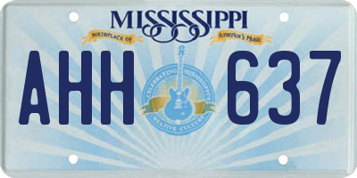 MS license plate AHH637