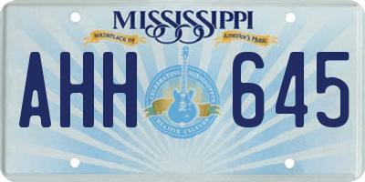 MS license plate AHH645