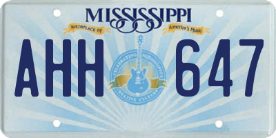 MS license plate AHH647