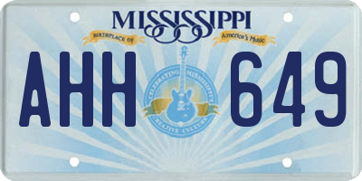 MS license plate AHH649