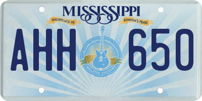 MS license plate AHH650