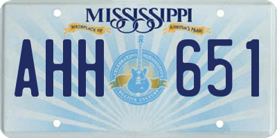 MS license plate AHH651