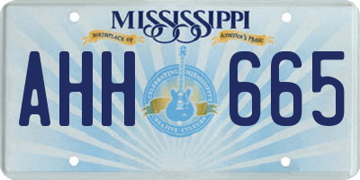 MS license plate AHH665