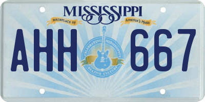 MS license plate AHH667