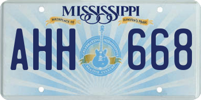 MS license plate AHH668