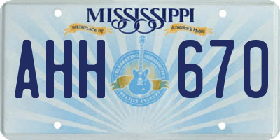 MS license plate AHH670