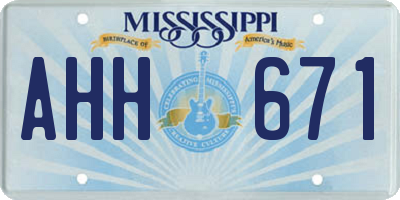 MS license plate AHH671