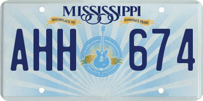 MS license plate AHH674