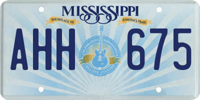 MS license plate AHH675